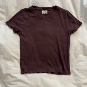Brown Wilfred Go-To Crop T-shirt